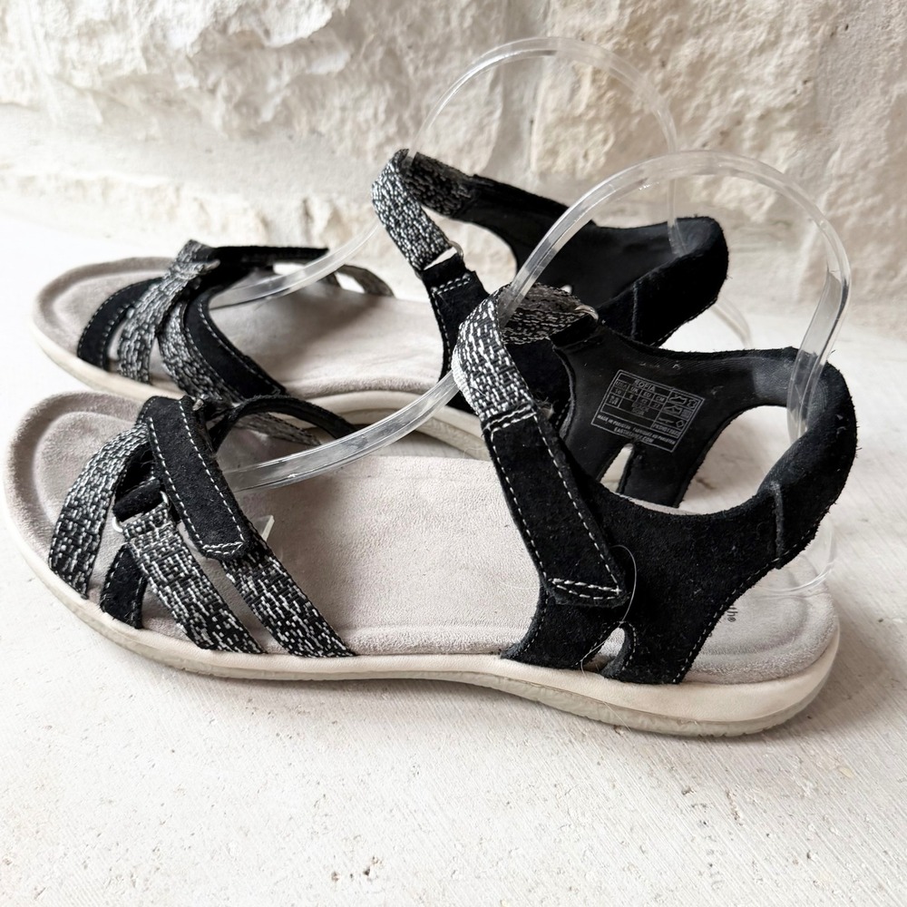 Earth‎ Origins Sofia Womens Black White Strappy Comfort Walking Sandals Size 7M